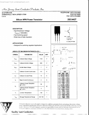 2SC4427 Datasheet PDF New Jersey Semiconductor