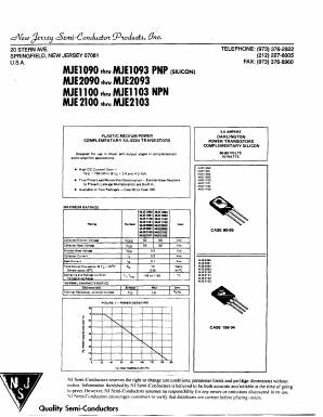 MJE2101 Datasheet PDF New Jersey Semiconductor