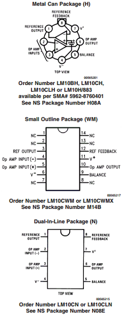 LM10CH Datasheet PDF National ->Texas Instruments