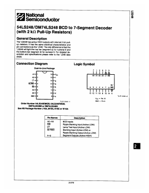 54LS248 Datasheet PDF National ->Texas Instruments