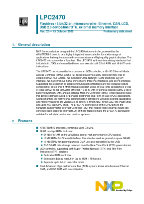 LPC2470FBD208 Datasheet PDF NXP Semiconductors.