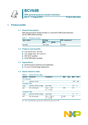 BCV64B Datasheet PDF NXP Semiconductors.