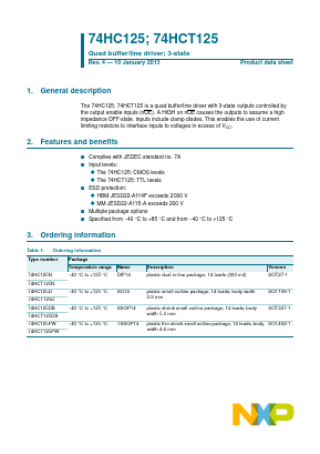HCT125 Datasheet PDF NXP Semiconductors.