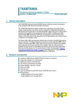 74ABT646APW,118 Datasheet PDF NXP Semiconductors.