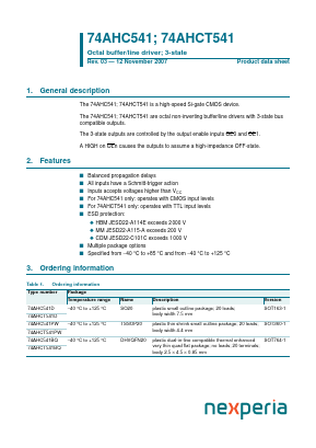 74AHCT541 Datasheet PDF NXP Semiconductors.