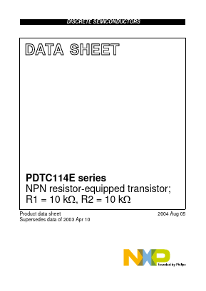 PDTC114EK Datasheet PDF NXP Semiconductors.