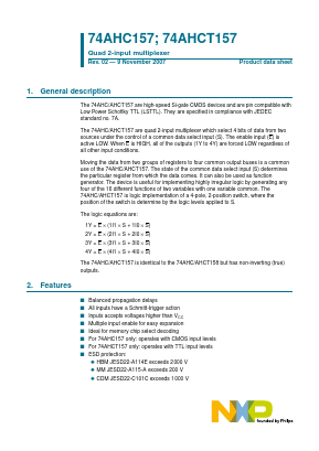 74AHCT157D118 Datasheet PDF NXP Semiconductors.