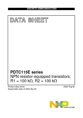 PDTC115EEF Datasheet PDF NXP Semiconductors.