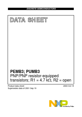 PEMB3 Datasheet PDF NXP Semiconductors.
