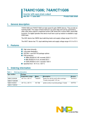 74AHC1G06GV Datasheet PDF NXP Semiconductors.