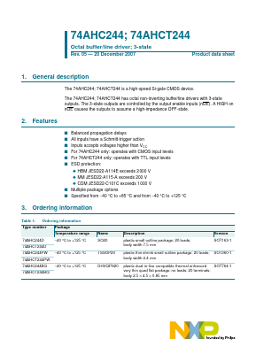 74AHCT244BQ Datasheet PDF NXP Semiconductors.