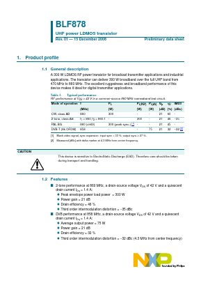 BLF878 Datasheet PDF NXP Semiconductors.