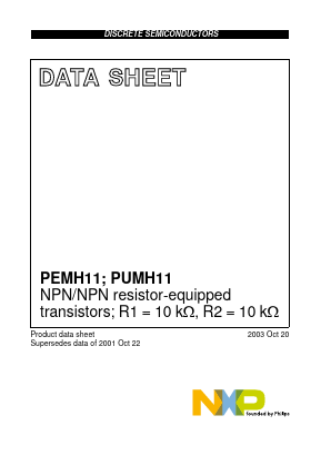 PUMH11,125 Datasheet PDF NXP Semiconductors.