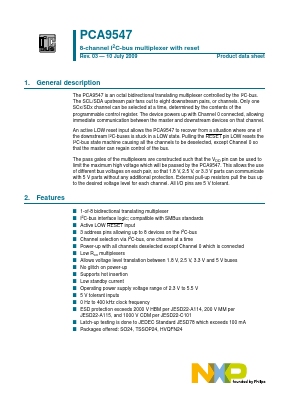 PCA9547 Datasheet PDF NXP Semiconductors.