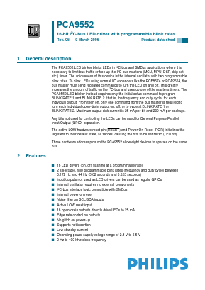 PCA9552 Datasheet PDF NXP Semiconductors.