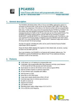 PCA9553D/01 Datasheet PDF NXP Semiconductors.