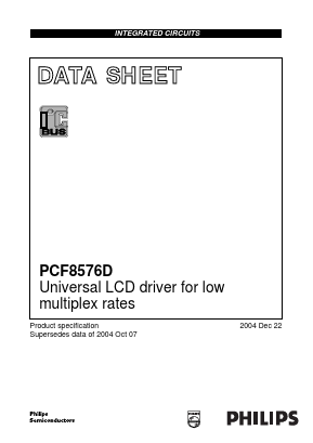 PCF8576DU/2DA/2 Datasheet PDF NXP Semiconductors.