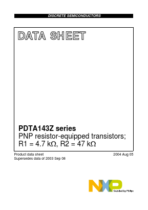 PDTA143ZEF Datasheet PDF NXP Semiconductors.
