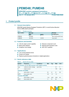 PUMD48,135 Datasheet PDF NXP Semiconductors.