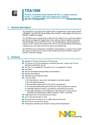 TDA1566TH Datasheet PDF NXP Semiconductors.