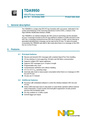 TDA9950TT Datasheet PDF NXP Semiconductors.
