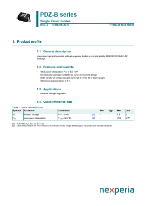 PDZ-B Datasheet PDF NXP Semiconductors.
