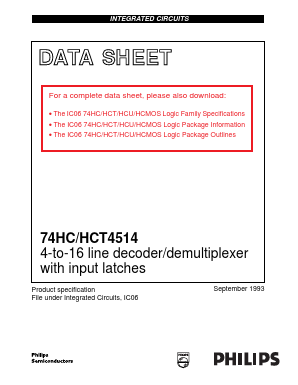 74HCT4514D Datasheet PDF NXP Semiconductors.