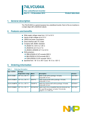 74LVCU04ADB Datasheet PDF NXP Semiconductors.