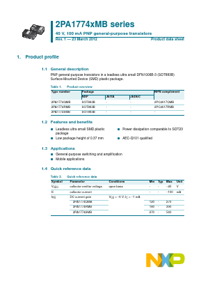 2PA1774QMB Datasheet PDF NXP Semiconductors.