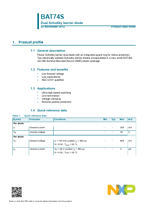 BAT74S Datasheet PDF NXP Semiconductors.