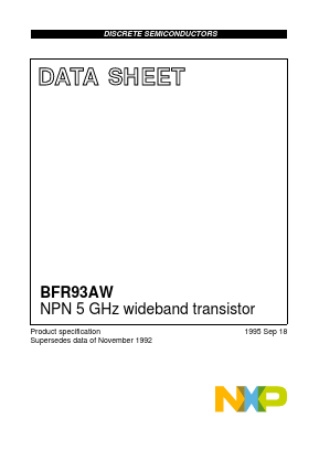 BFR93AW Datasheet PDF NXP Semiconductors.