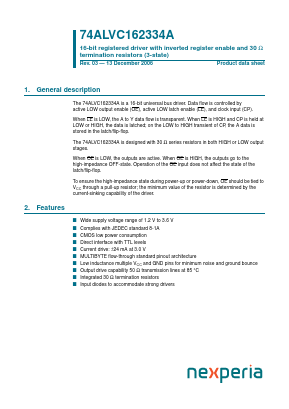 74ALVC162334A Datasheet PDF NXP Semiconductors.