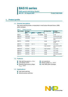 BAS516 Datasheet PDF NXP Semiconductors.