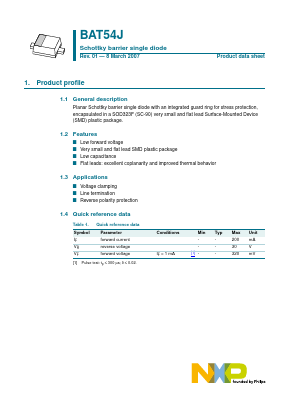 BAT54J Datasheet PDF NXP Semiconductors.