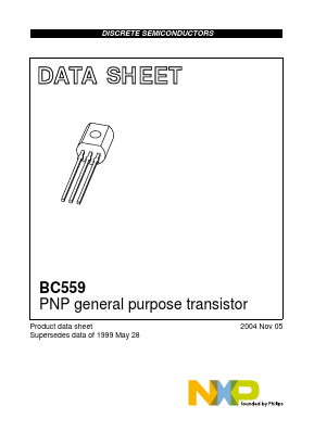 BC559 Datasheet PDF NXP Semiconductors.