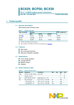 BC639-10 Datasheet PDF NXP Semiconductors.