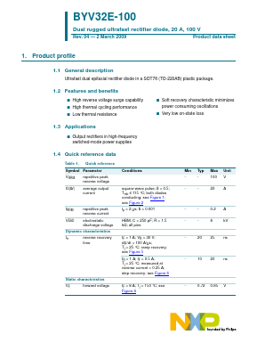 BYV32E-100 Datasheet PDF NXP Semiconductors.