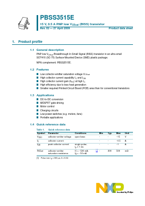 PBSS3515E,115 Datasheet PDF NXP Semiconductors.