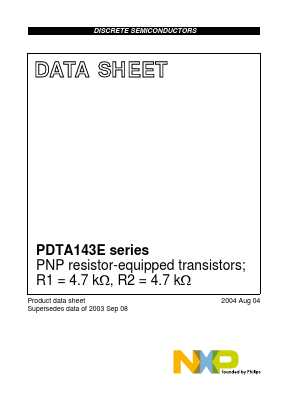 PDTA143EE Datasheet PDF NXP Semiconductors.