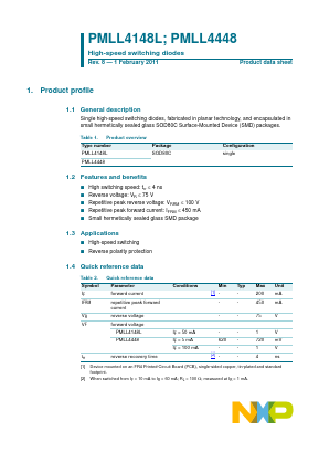 PMLL4148L Datasheet PDF NXP Semiconductors.