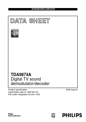 TDA9874APS Datasheet PDF NXP Semiconductors.