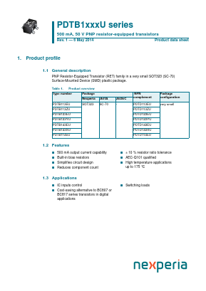 PDTB113EU Datasheet PDF NXP Semiconductors.