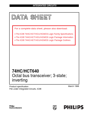 74HC640 Datasheet PDF NXP Semiconductors.