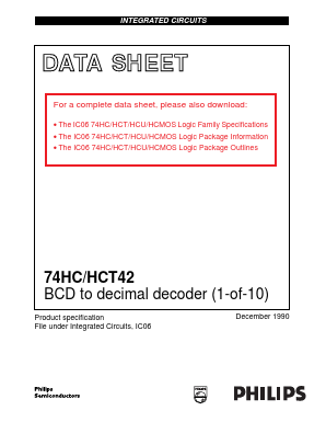 74HCT42D,652 Datasheet PDF NXP Semiconductors.