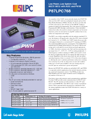 P87LPC768FN Datasheet PDF NXP Semiconductors.