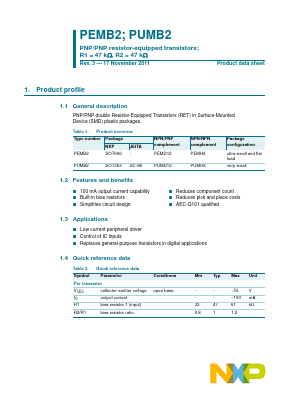 PUMB2,115 Datasheet PDF NXP Semiconductors.