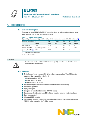 BLF369 Datasheet PDF NXP Semiconductors.