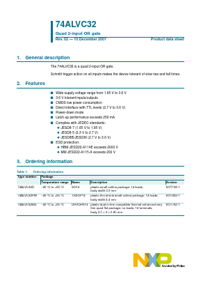 74ALVC32D Datasheet PDF NXP Semiconductors.