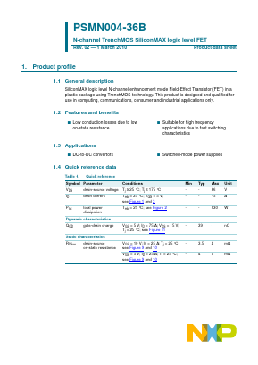 PSMN004-36B Datasheet PDF NXP Semiconductors.