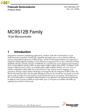 MC9S12B64CPVE Datasheet PDF NXP Semiconductors.
